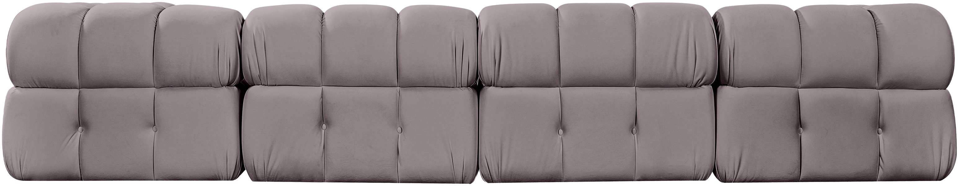 Meridian Furniture - Orin Taupe Velvet Performance Fabric Upholstered 5 pc. Sectional - 671Taupe-Sec5E - GreatFurnitureDeal