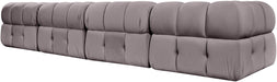 Meridian Furniture - Orin Taupe Velvet Performance Fabric Upholstered 5 pc. Sectional - 671Taupe-Sec5E - GreatFurnitureDeal