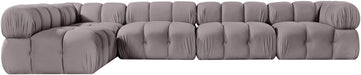 Meridian Furniture - Orin Taupe Velvet Performance Fabric Upholstered 5 pc. Sectional - 671Taupe-Sec5E - GreatFurnitureDeal