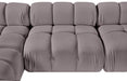 Meridian Furniture - Orin Taupe Velvet Performance Fabric Upholstered 6 pc. Sectional - 671Taupe-Sec6C - GreatFurnitureDeal