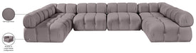 Meridian Furniture - Orin Taupe Velvet Performance Fabric Upholstered 6 pc. Sectional - 671Taupe-Sec6C - GreatFurnitureDeal
