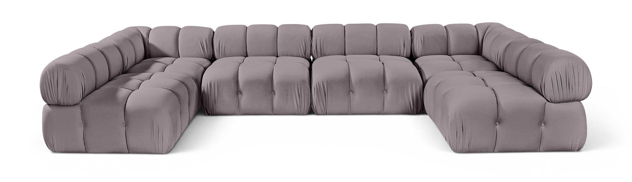 Meridian Furniture - Orin Taupe Velvet Performance Fabric Upholstered 6 pc. Sectional - 671Taupe-Sec6C - GreatFurnitureDeal