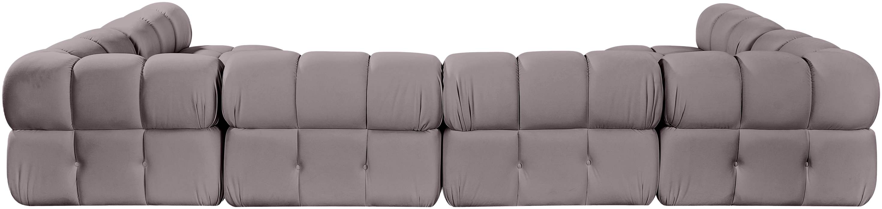 Meridian Furniture - Orin Taupe Velvet Performance Fabric Upholstered 6 pc. Sectional - 671Taupe-Sec6C - GreatFurnitureDeal