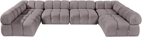 Meridian Furniture - Orin Taupe Velvet Performance Fabric Upholstered 6 pc. Sectional - 671Taupe-Sec6C - GreatFurnitureDeal