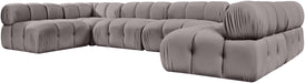 Meridian Furniture - Orin Taupe Velvet Performance Fabric Upholstered 6 pc. Sectional - 671Taupe-Sec6C - GreatFurnitureDeal