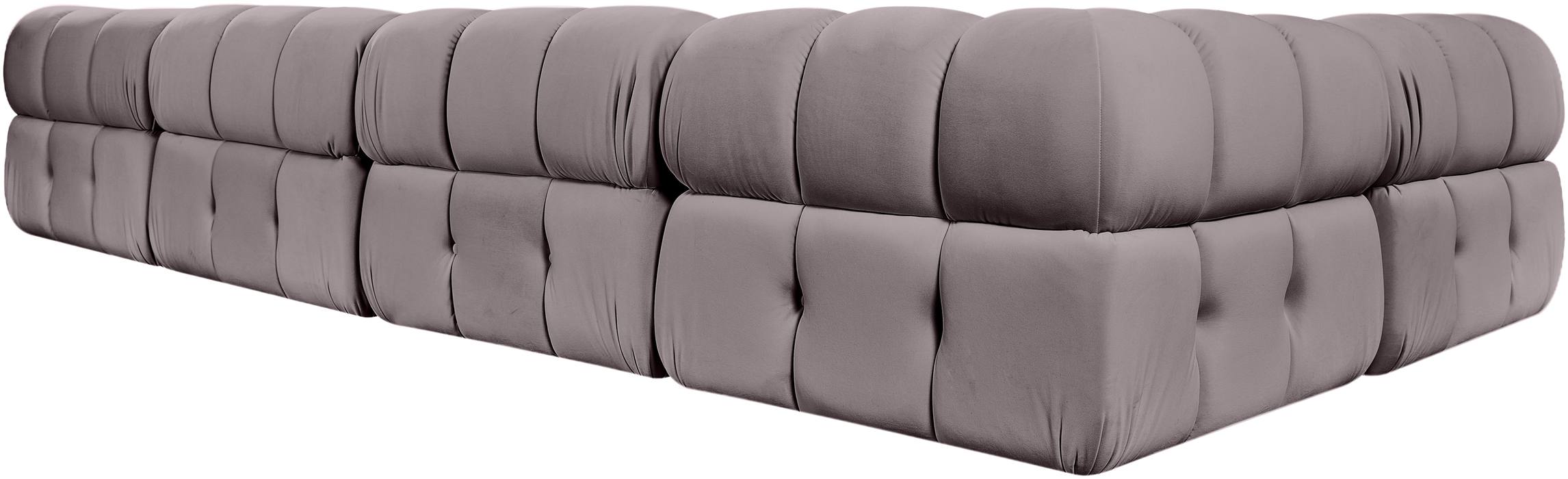 Meridian Furniture - Orin Taupe Velvet Performance Fabric Upholstered 6 pc. Sectional - 671Taupe-Sec6C - GreatFurnitureDeal