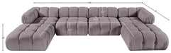 Meridian Furniture - Orin Taupe Velvet Performance Fabric Upholstered 6 pc. Sectional - 671Taupe-Sec6D - GreatFurnitureDeal