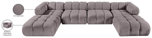 Meridian Furniture - Orin Taupe Velvet Performance Fabric Upholstered 6 pc. Sectional - 671Taupe-Sec6D - GreatFurnitureDeal