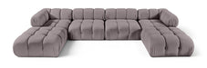 Meridian Furniture - Orin Taupe Velvet Performance Fabric Upholstered 6 pc. Sectional - 671Taupe-Sec6D - GreatFurnitureDeal