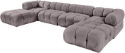 Meridian Furniture - Orin Taupe Velvet Performance Fabric Upholstered 6 pc. Sectional - 671Taupe-Sec6D - GreatFurnitureDeal