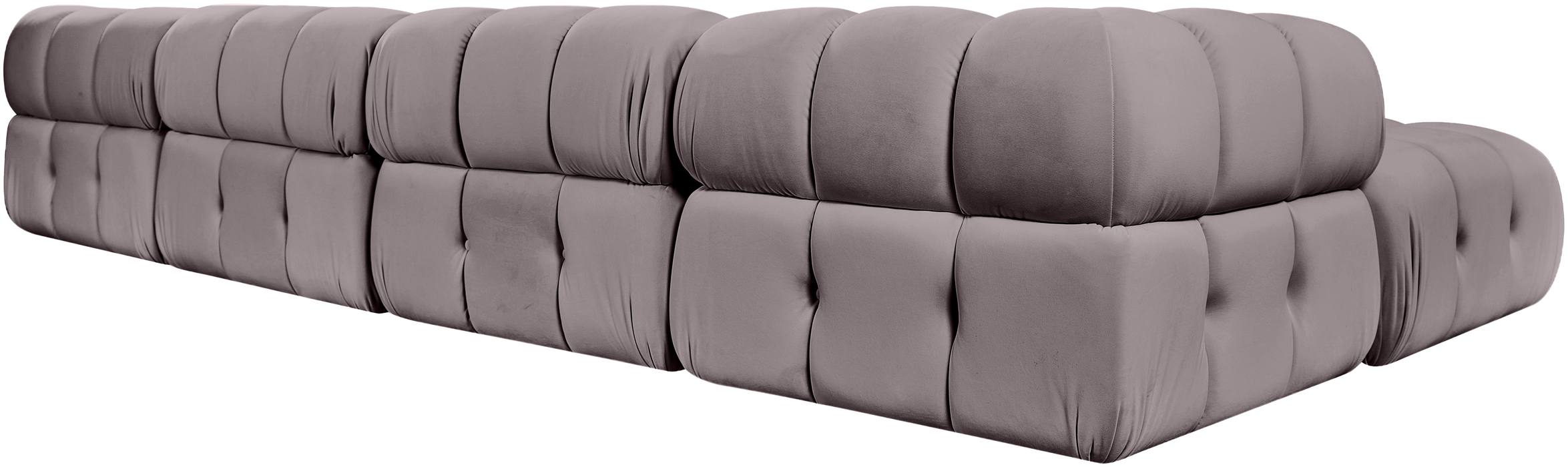Meridian Furniture - Orin Taupe Velvet Performance Fabric Upholstered 6 pc. Sectional - 671Taupe-Sec6D - GreatFurnitureDeal