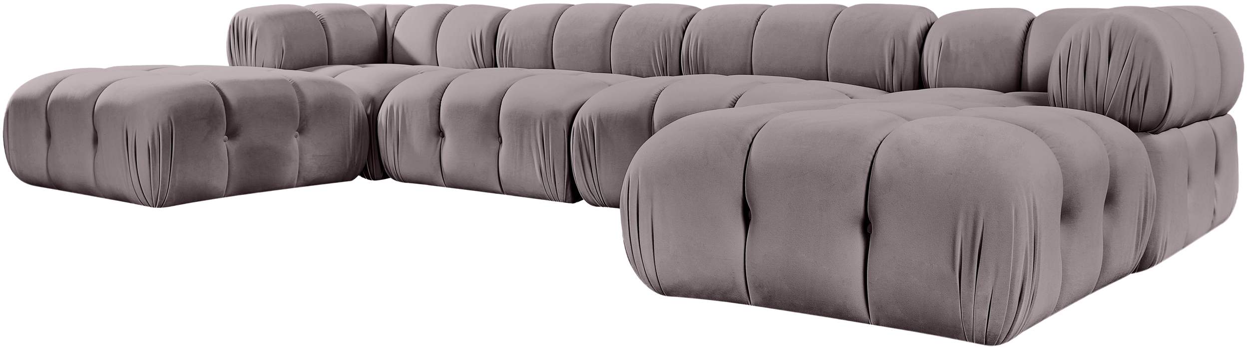 Meridian Furniture - Orin Taupe Velvet Performance Fabric Upholstered 6 pc. Sectional - 671Taupe-Sec6D - GreatFurnitureDeal