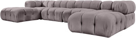 Meridian Furniture - Orin Taupe Velvet Performance Fabric Upholstered 6 pc. Sectional - 671Taupe-Sec6D - GreatFurnitureDeal