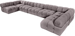 Meridian Furniture - Orin Taupe Velvet Performance Fabric Upholstered 7 pc. Sectional - 671Taupe-Sec7C - GreatFurnitureDeal