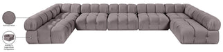 Meridian Furniture - Orin Taupe Velvet Performance Fabric Upholstered 7 pc. Sectional - 671Taupe-Sec7C - GreatFurnitureDeal