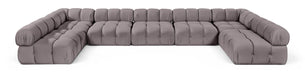 Meridian Furniture - Orin Taupe Velvet Performance Fabric Upholstered 7 pc. Sectional - 671Taupe-Sec7C - GreatFurnitureDeal