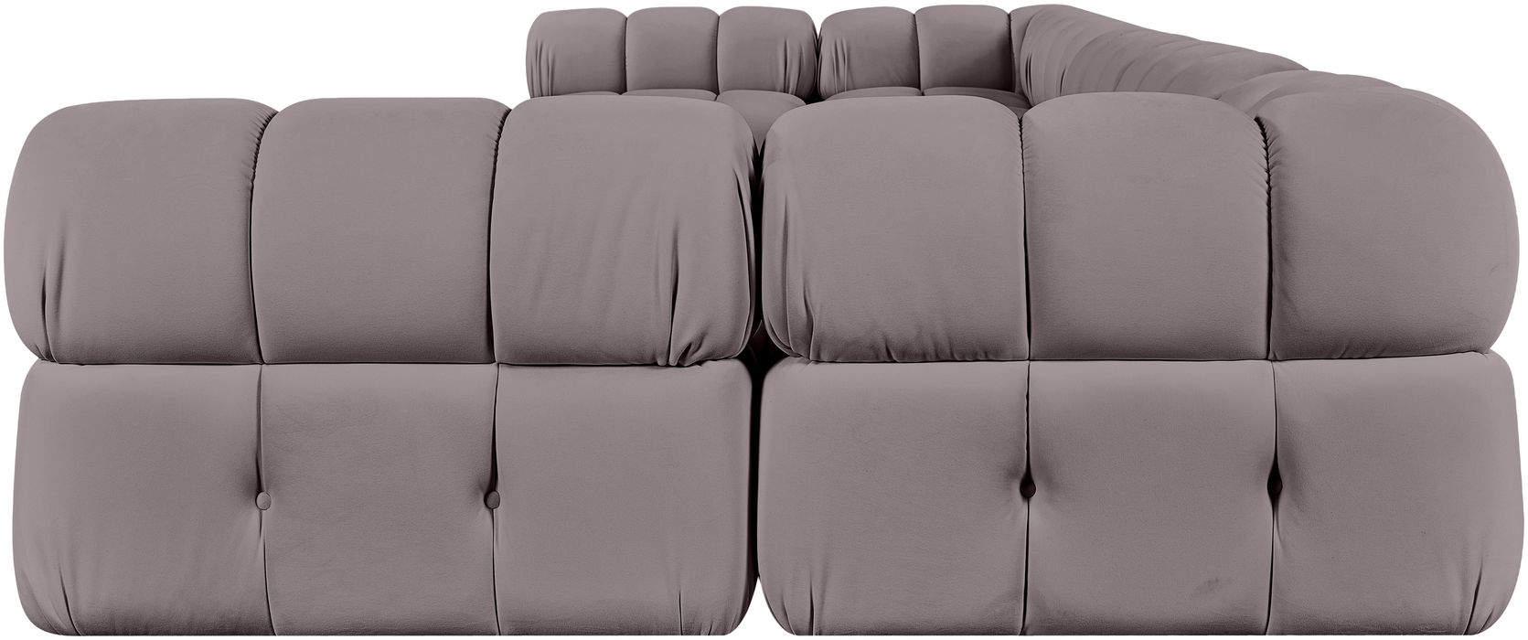 Meridian Furniture - Orin Taupe Velvet Performance Fabric Upholstered 7 pc. Sectional - 671Taupe-Sec7C - GreatFurnitureDeal