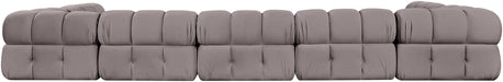 Meridian Furniture - Orin Taupe Velvet Performance Fabric Upholstered 7 pc. Sectional - 671Taupe-Sec7C - GreatFurnitureDeal