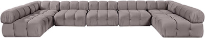 Meridian Furniture - Orin Taupe Velvet Performance Fabric Upholstered 7 pc. Sectional - 671Taupe-Sec7C - GreatFurnitureDeal