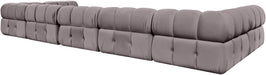 Meridian Furniture - Orin Taupe Velvet Performance Fabric Upholstered 7 pc. Sectional - 671Taupe-Sec7C - GreatFurnitureDeal