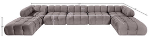 Meridian Furniture - Orin Taupe Velvet Performance Fabric Upholstered 7 pc. Sectional - 671Taupe-Sec7D - GreatFurnitureDeal