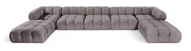 Meridian Furniture - Orin Taupe Velvet Performance Fabric Upholstered 7 pc. Sectional - 671Taupe-Sec7D - GreatFurnitureDeal