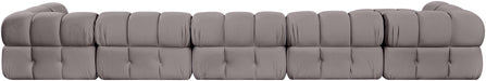 Meridian Furniture - Orin Taupe Velvet Performance Fabric Upholstered 7 pc. Sectional - 671Taupe-Sec7D - GreatFurnitureDeal