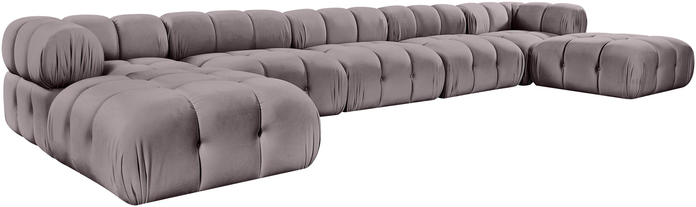 Meridian Furniture - Orin Taupe Velvet Performance Fabric Upholstered 7 pc. Sectional - 671Taupe-Sec7D - GreatFurnitureDeal