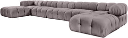 Meridian Furniture - Orin Taupe Velvet Performance Fabric Upholstered 7 pc. Sectional - 671Taupe-Sec7D - GreatFurnitureDeal
