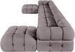 Meridian Furniture - Orin Taupe Velvet Performance Fabric Upholstered 7 pc. Sectional - 671Taupe-Sec7D - GreatFurnitureDeal