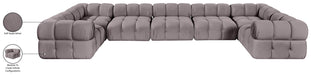 Meridian Furniture - Orin Taupe Velvet Performance Fabric Upholstered 7 pc. Sectional - 671Taupe-Sec7G - GreatFurnitureDeal