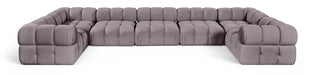 Meridian Furniture - Orin Taupe Velvet Performance Fabric Upholstered 7 pc. Sectional - 671Taupe-Sec7G - GreatFurnitureDeal