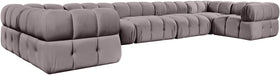 Meridian Furniture - Orin Taupe Velvet Performance Fabric Upholstered 7 pc. Sectional - 671Taupe-Sec7G - GreatFurnitureDeal