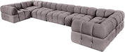 Meridian Furniture - Orin Taupe Velvet Performance Fabric Upholstered 7 pc. Sectional - 671Taupe-Sec7G - GreatFurnitureDeal