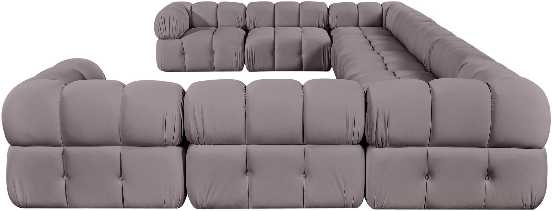 Meridian Furniture - Orin Taupe Velvet Performance Fabric Upholstered 9 pc. Sectional - 671Taupe-Sec9A - GreatFurnitureDeal