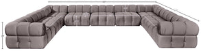 Meridian Furniture - Orin Taupe Velvet Performance Fabric Upholstered 9 pc. Sectional - 671Taupe-Sec9A - GreatFurnitureDeal