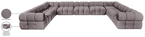 Meridian Furniture - Orin Taupe Velvet Performance Fabric Upholstered 9 pc. Sectional - 671Taupe-Sec9A - GreatFurnitureDeal