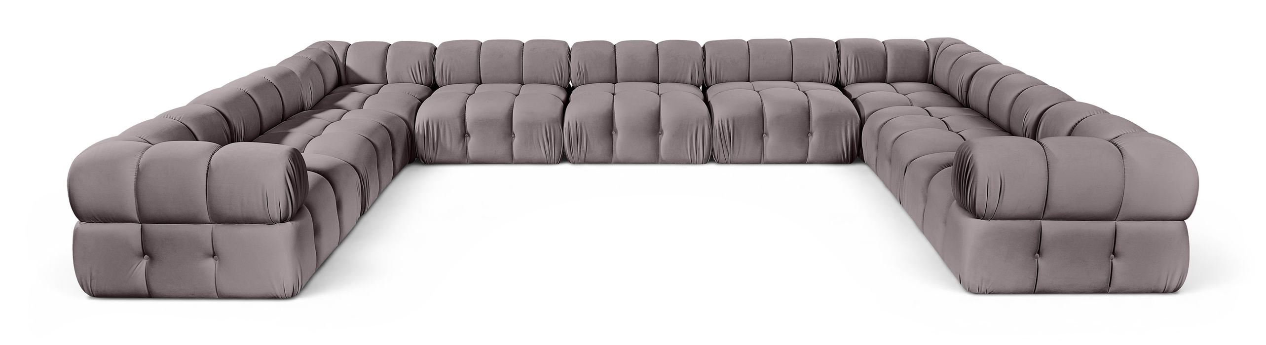 Meridian Furniture - Orin Taupe Velvet Performance Fabric Upholstered 9 pc. Sectional - 671Taupe-Sec9A - GreatFurnitureDeal