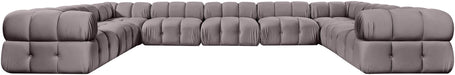 Meridian Furniture - Orin Taupe Velvet Performance Fabric Upholstered 9 pc. Sectional - 671Taupe-Sec9A - GreatFurnitureDeal