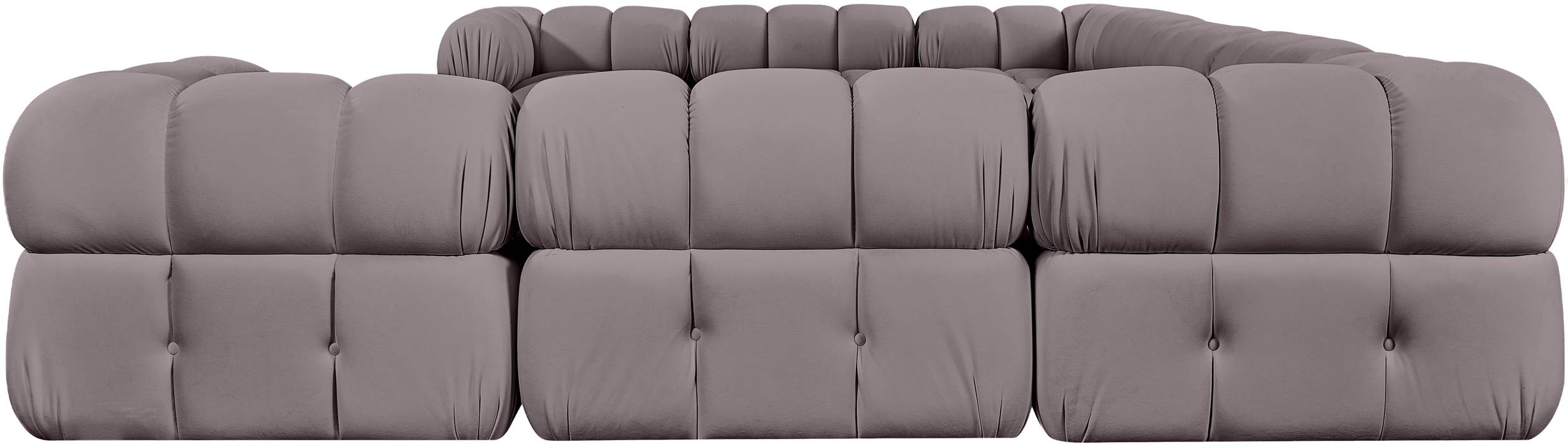 Meridian Furniture - Orin Taupe Velvet Performance Fabric Upholstered 9 pc. Sectional - 671Taupe-Sec9A - GreatFurnitureDeal