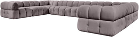 Meridian Furniture - Orin Taupe Velvet Performance Fabric Upholstered 9 pc. Sectional - 671Taupe-Sec9A - GreatFurnitureDeal