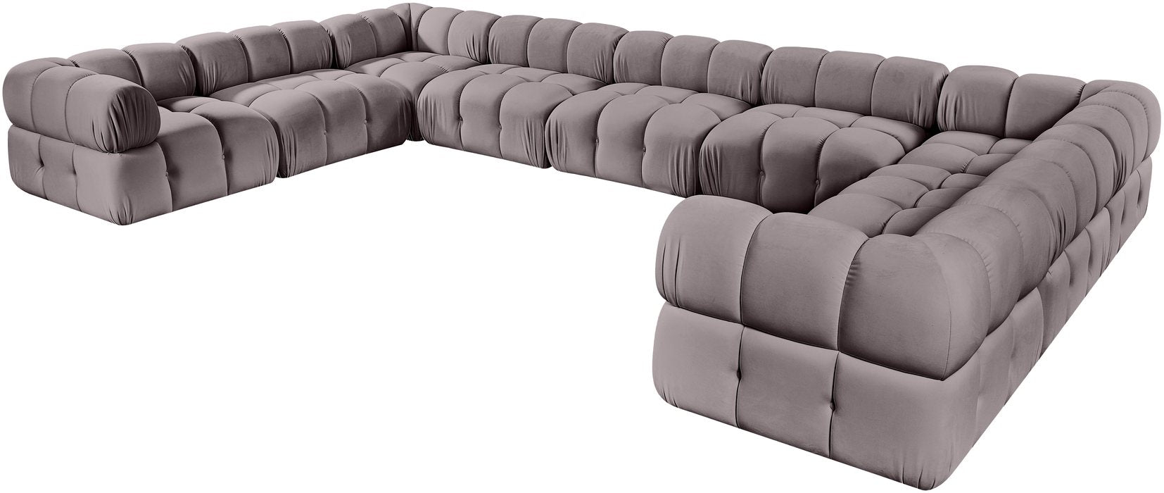Meridian Furniture - Orin Taupe Velvet Performance Fabric Upholstered 9 pc. Sectional - 671Taupe-Sec9A - GreatFurnitureDeal