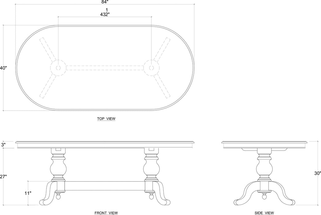 Bramble - Farmhouse Oval Dining Table 84'' w/o Grooves - BR-67446 - GreatFurnitureDeal