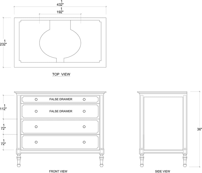 Bramble - Carrington Single Vanity w/o Marble Top & Sink - BR-67448 - GreatFurnitureDeal
