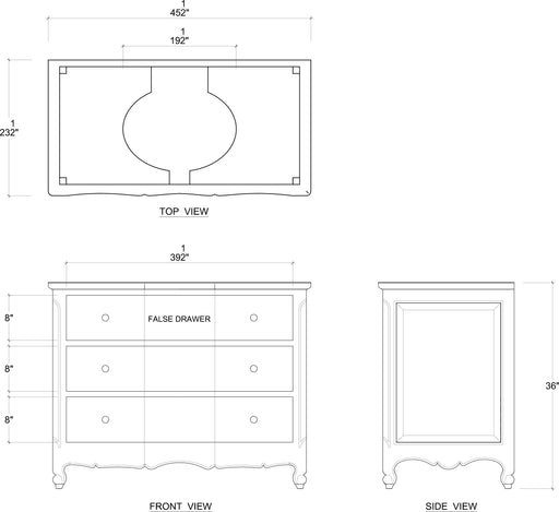 Bramble - Provence Single Vanity w/o Marble Top & Sink - BR-67449 - GreatFurnitureDeal