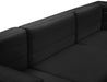 Meridian Furniture - Quincy 95" Black Velvet Upholstered Comfort 3pc. Sofa - 677Black-S95 - GreatFurnitureDeal