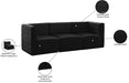 Meridian Furniture - Quincy 95" Black Velvet Upholstered Comfort 3pc. Sofa - 677Black-S95 - GreatFurnitureDeal
