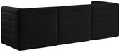 Meridian Furniture - Quincy 95" Black Velvet Upholstered Comfort 3pc. Sofa - 677Black-S95 - GreatFurnitureDeal