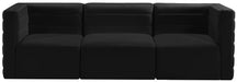 Meridian Furniture - Quincy 95" Black Velvet Upholstered Comfort 3pc. Sofa - 677Black-S95 - GreatFurnitureDeal