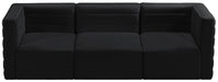 Meridian Furniture - Quincy 95" Black Velvet Upholstered Comfort 3pc. Sofa - 677Black-S95 - GreatFurnitureDeal